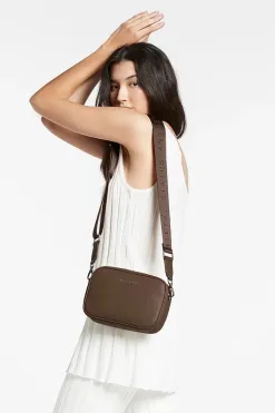 Status Anxiety Plunder Cocoa Crossbody Bag Webbed Strap
