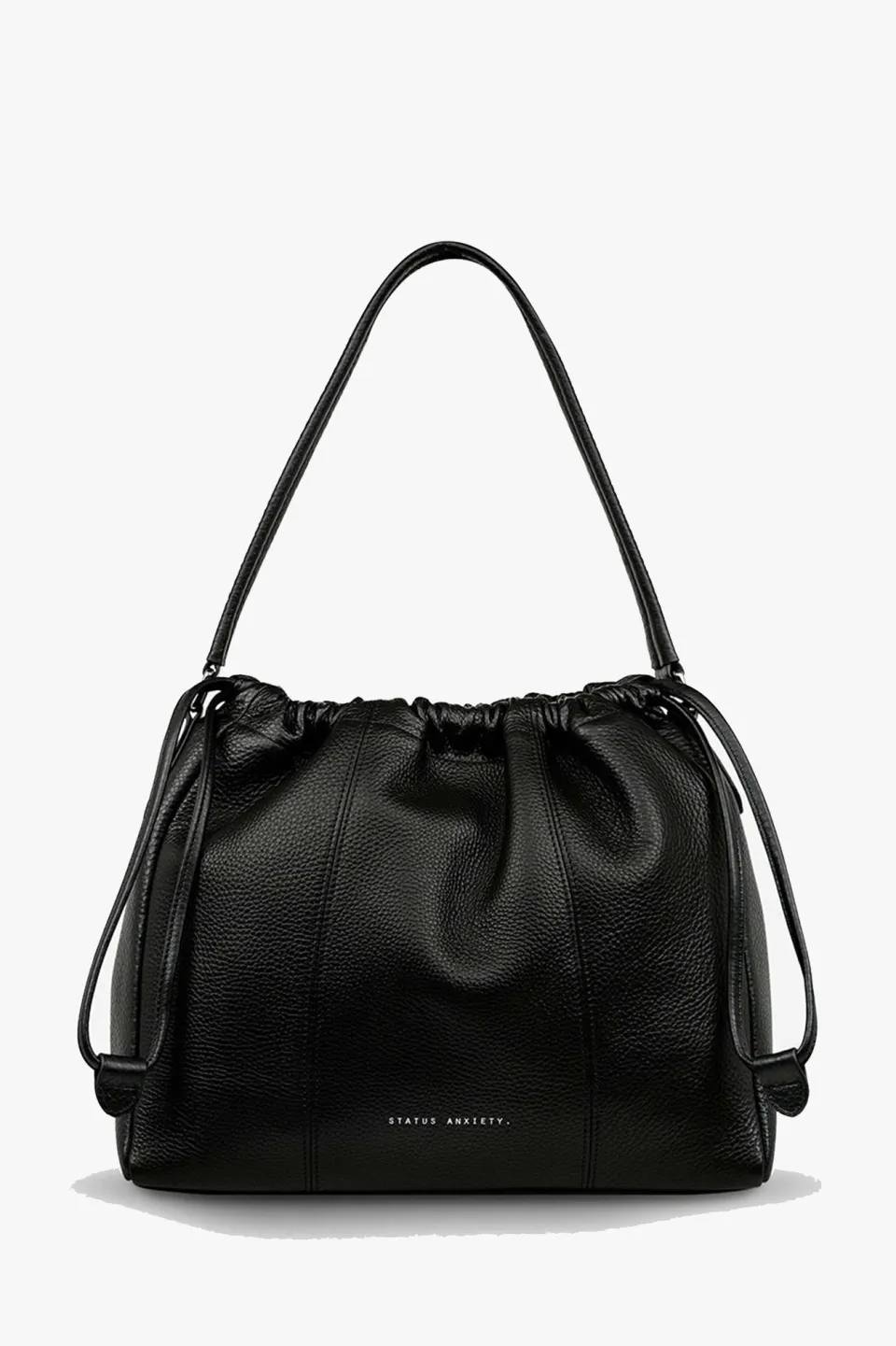 Status Anxiety Point Of No Return Black Drawstring Shoulder Bag