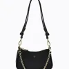 Peta + Jain Poppi Black Gold Vegan Leather Gold Hardware Crossbody Bag