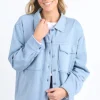 Elm Poppy Steel Blue Fleece Jacket