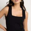 Among the Brave Positive Black Rib Square Neck Tank