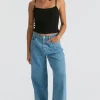 Lee Precinct Blue Mid Slouch Petite Denim Jean
