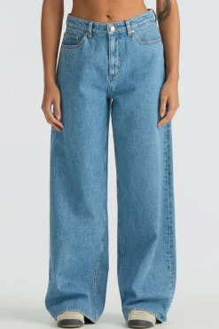 Lee Precinct Blue Mid Slouch Petite Denim Jean