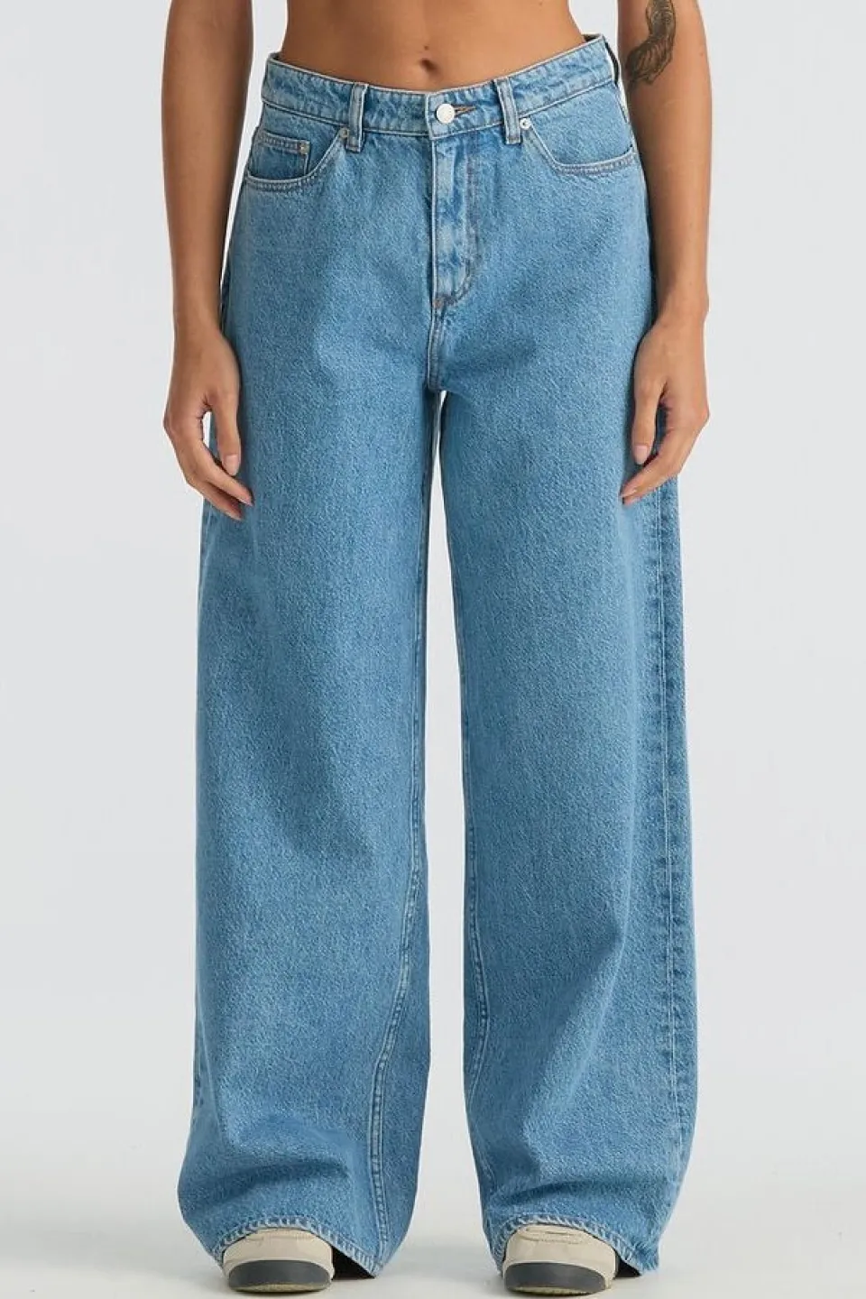 Lee Precinct Blue Mid Slouch Petite Denim Jean