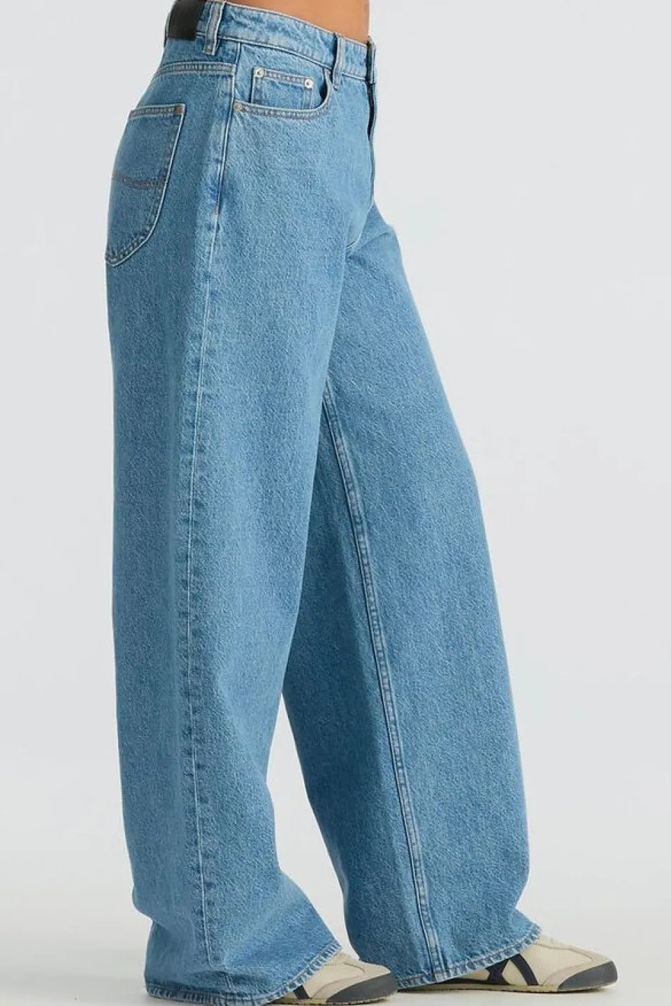 Lee Precinct Blue Mid Slouch Petite Denim Jean