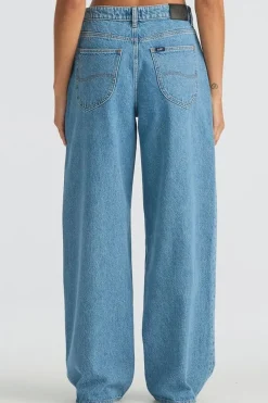 Lee Precinct Blue Mid Slouch Petite Denim Jean