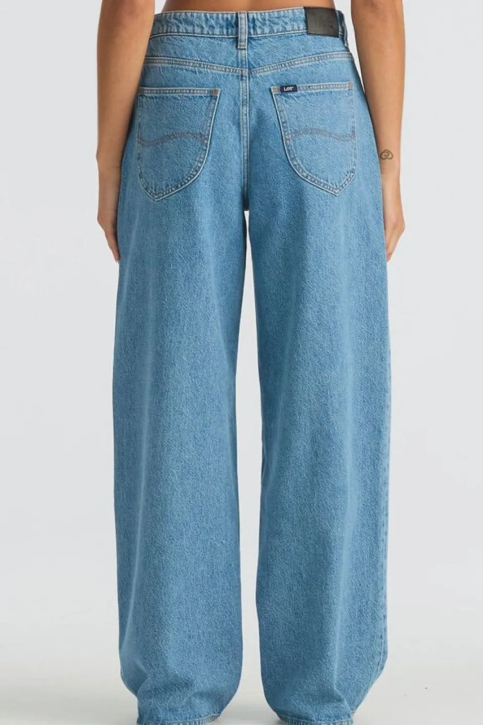 Lee Precinct Blue Mid Slouch Petite Denim Jean