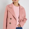 Ivy + Jack Prestige Blush Wool Blend Short Double Breasted Coat