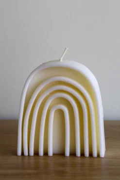 Nani + Co Rainbow Small Decorative White Unscented Candle