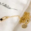 Silver Linings Realm Gold Square EOL Necklace with Black Garnet