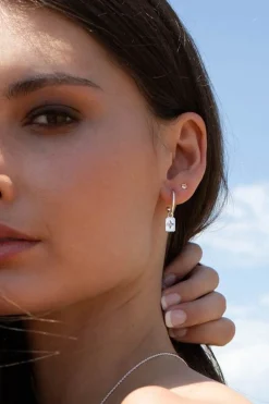Murkani Rectangle Clover Sterling Silver EOL Earrings