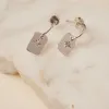 Georgia Mae Rectangle Signet Hoop EOL Silver Earrings