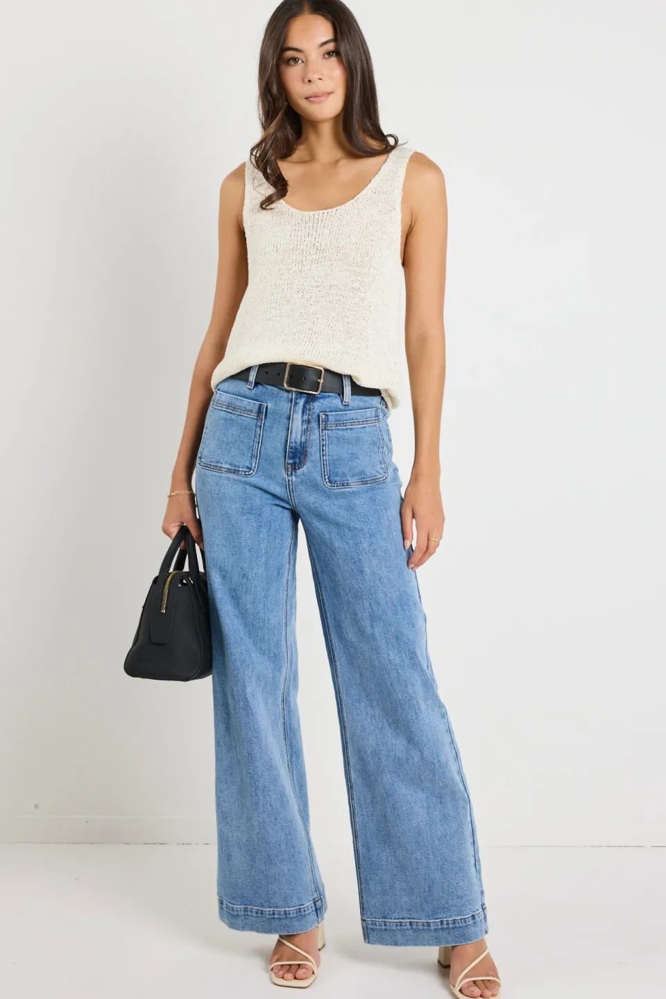 RE:UNION Label Reef Ivory Relaxed Knit Tank Top