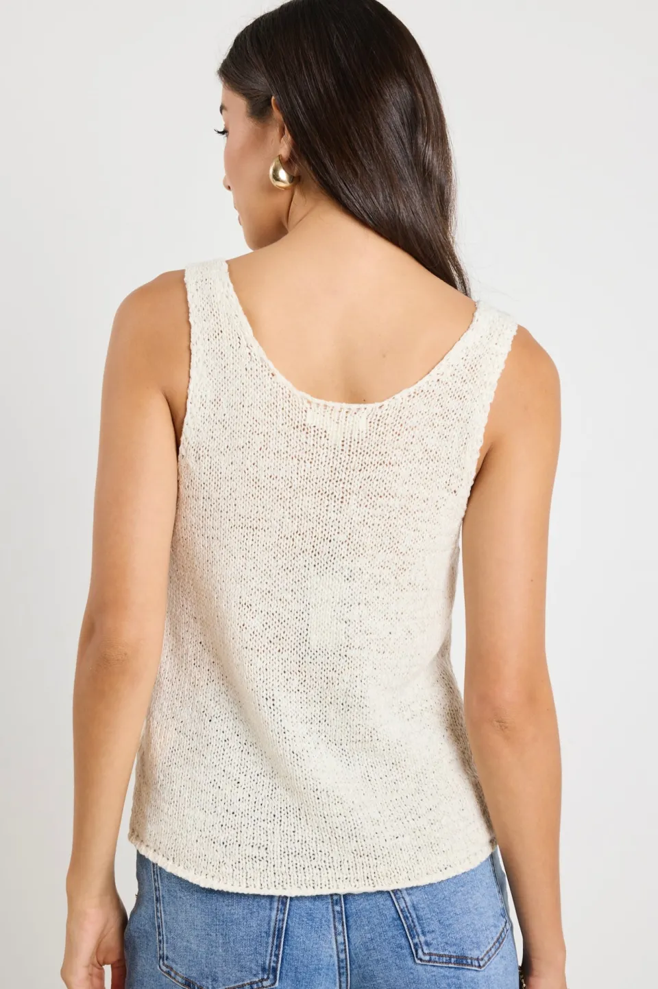 RE:UNION Label Reef Ivory Relaxed Knit Tank Top