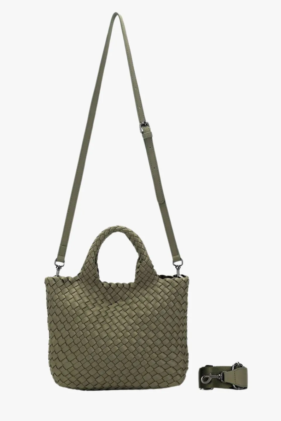 Black Caviar Reeva Light Olive Woven Mini Bag