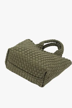 Black Caviar Reeva Light Olive Woven Mini Bag