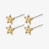 Pilgrim Regina mini Star Stud Gold Earrings Two Pack EOL