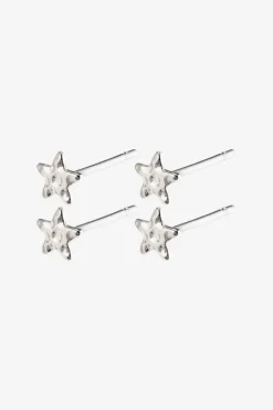 Pilgrim Regina Mini Star Stud Silver EOL Earrings Two Pack