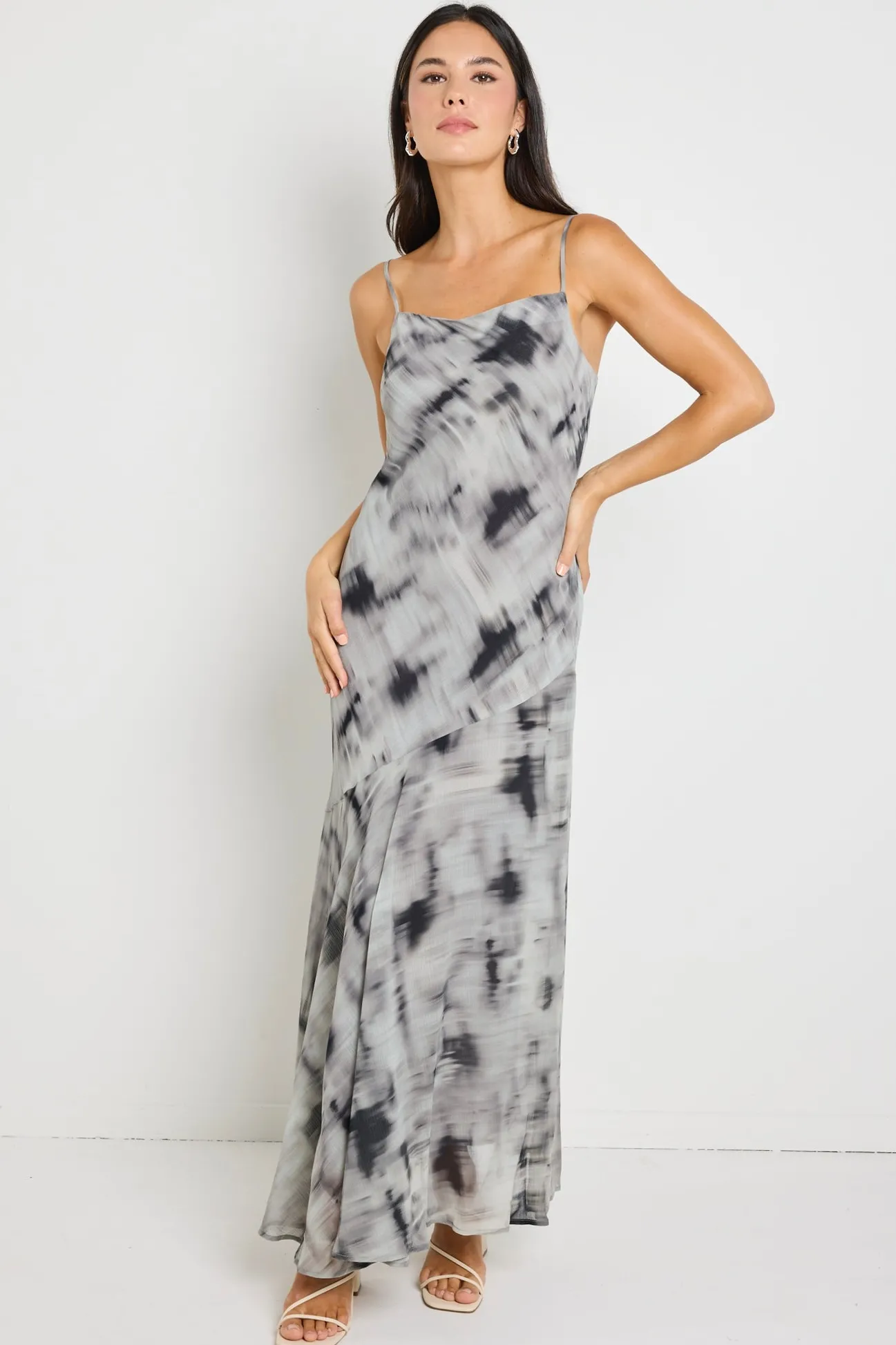 Stories be Told Reign Charcoal Strappy Maxi Slip Dress