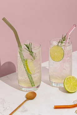 Sucker Reusable Glass Multi Colour Drinking Straws