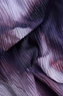 Stories be Told Revel Lilac Crinkle Mesh LS Maxi Dress