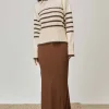 Mon Renn Rhythm Oatmeal Coffee Stripe Knit