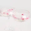 Home Lab Ribbed Blush Champagne Coupe Glass set4