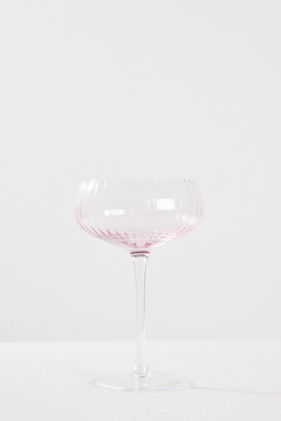 Home Lab Ribbed Blush Champagne Coupe Glass set4