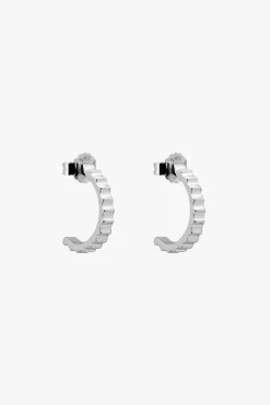 Murkani Ribbed Sterling Silver Hoop EOL Earrings