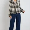 Among the Brave Rider Charcoal Check Short Double Breasted Coat