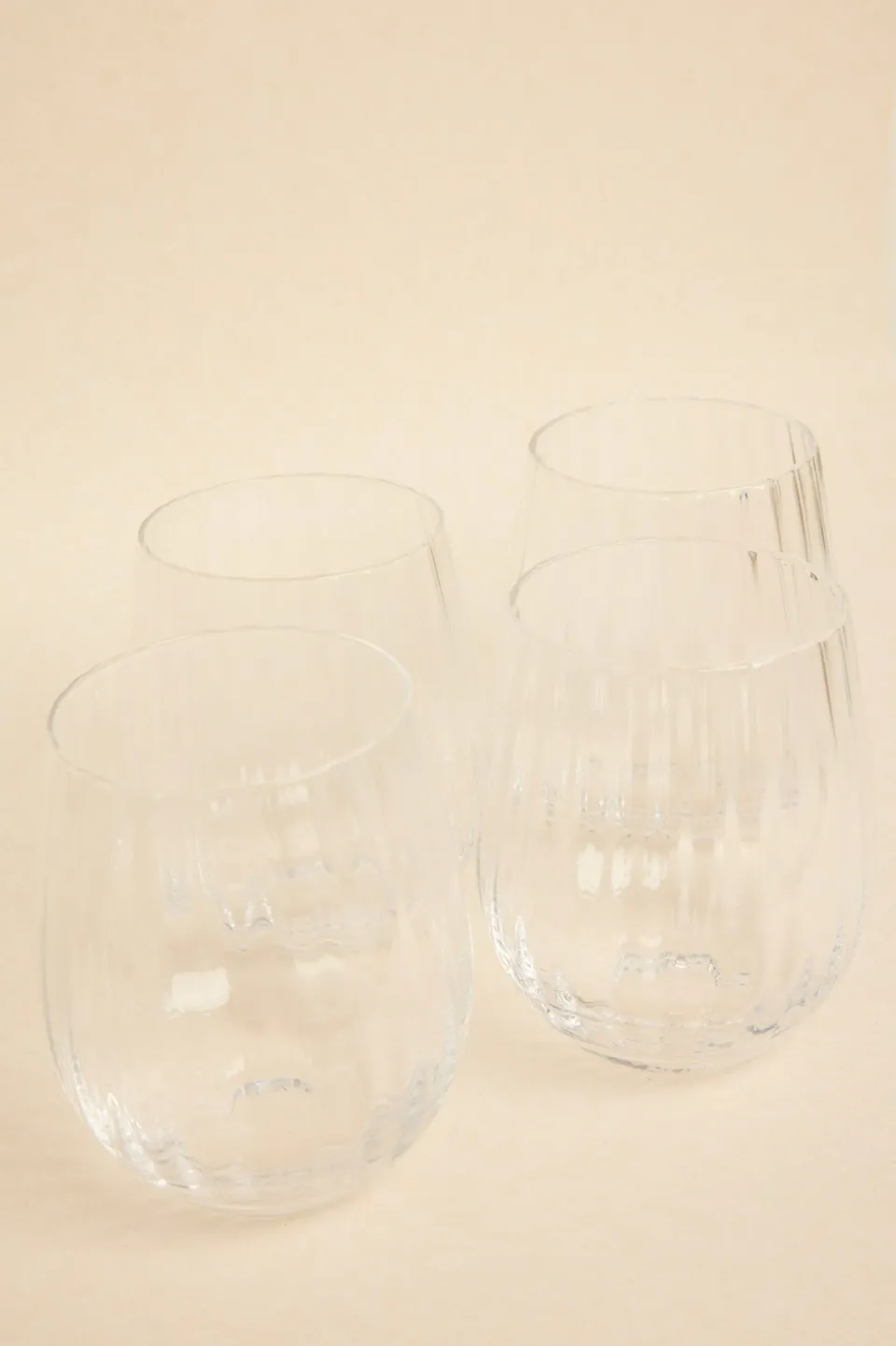 Willow u0026 Mae Ripple Clear Stemless Wine Glass