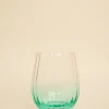 Willow u0026 Mae Ripple Pink Green Stemless Wine Glass