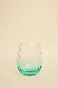 Willow u0026 Mae Ripple Pink Green Stemless Wine Glass