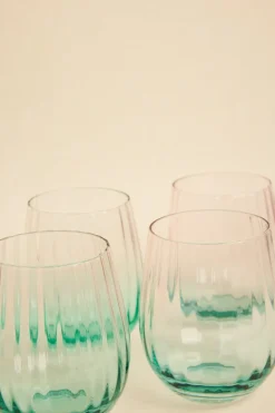 Willow u0026 Mae Ripple Pink Green Stemless Wine Glass