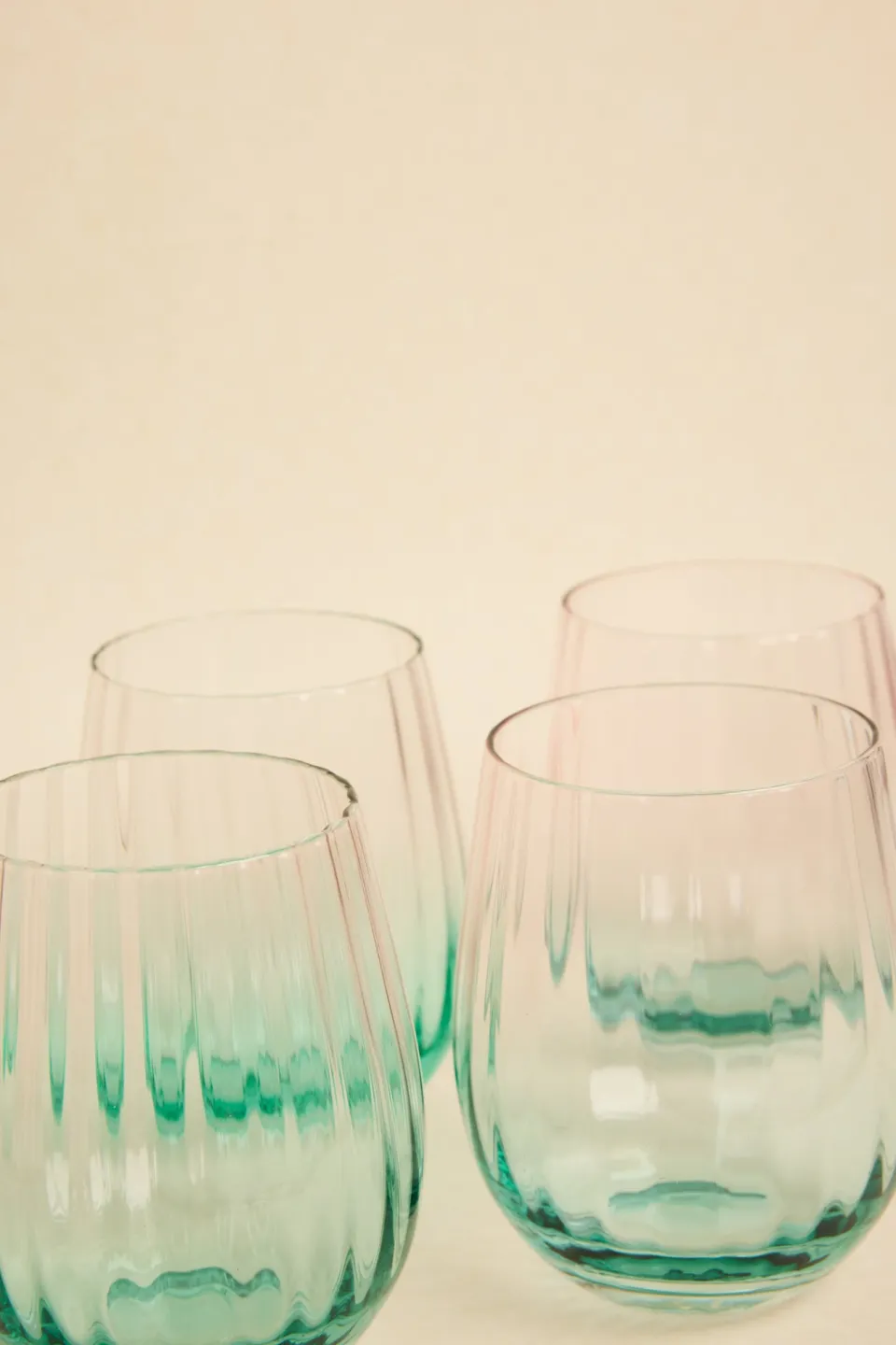 Willow u0026 Mae Ripple Pink Green Stemless Wine Glass
