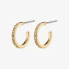 Pilgrim Roberta Pi Gold Plated Crystal 12mm Earrings