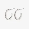 Pilgrim Roberta Pi Silver Plated Crystal 12mm Earrings