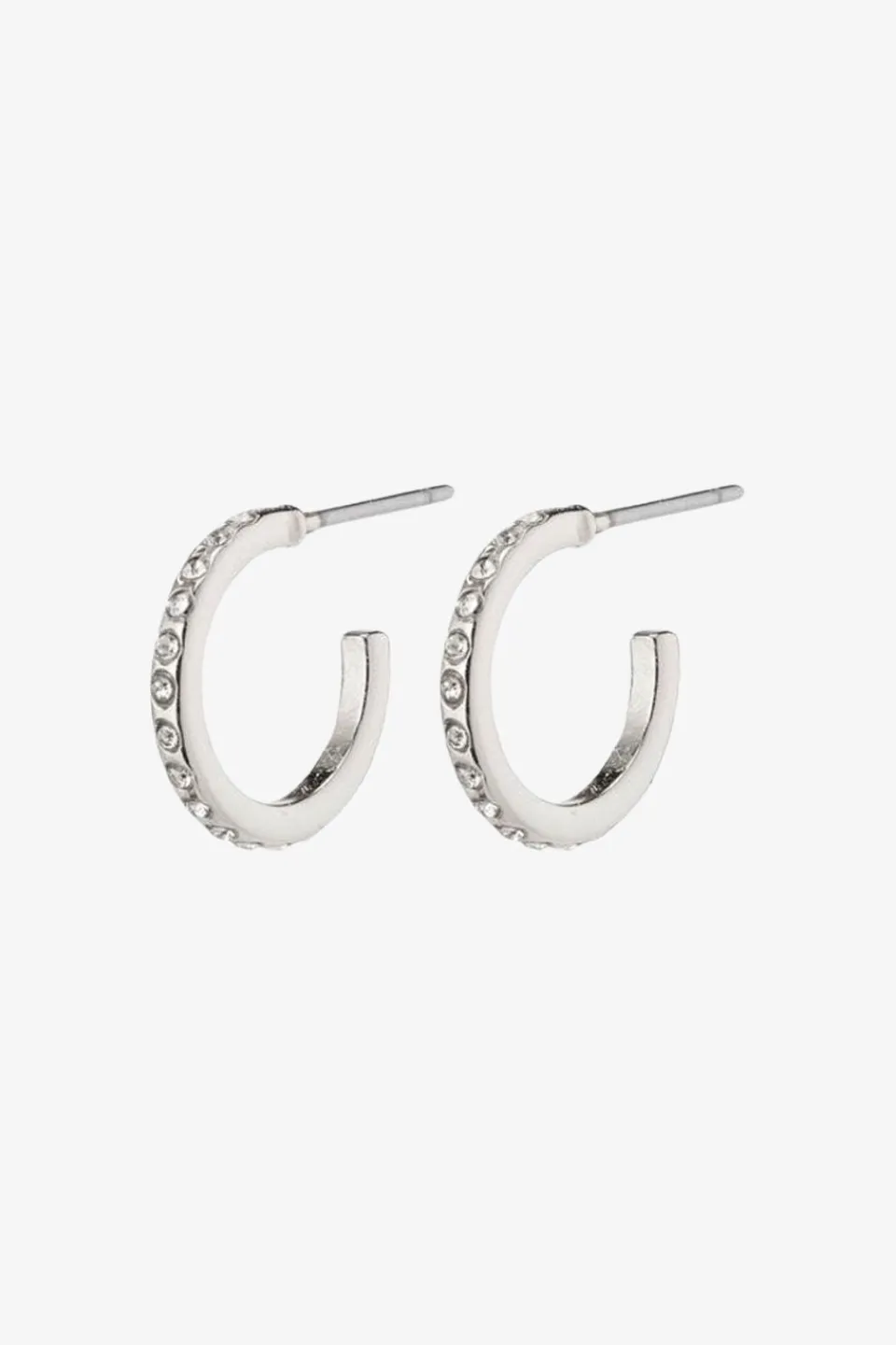 Pilgrim Roberta Pi Silver Plated Crystal 12mm Earrings