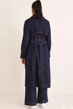Among the Brave Rodeo Indigo Denim Trench Coat