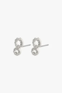 Pilgrim Rogue Crystal Recycled Silver Plated EOL Earrings