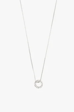Pilgrim Rogue Crystal Halo Recycled EOL Silver Plated Necklace
