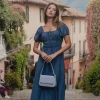 Stories be Told Roma Mid Blue SS Poet Midi Dress