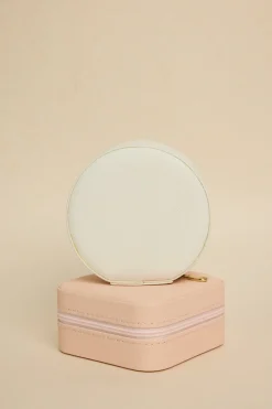 Humble + Heart Round White Jewellery Travel Case