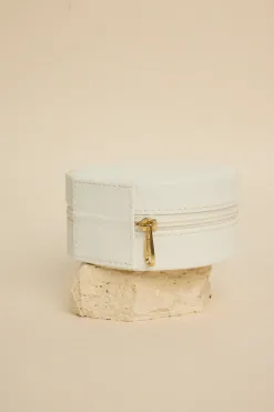 Humble + Heart Round White Jewellery Travel Case