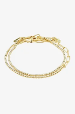 Pilgrim Rowan Crystal EOL Gold Plated 2 in 1 Bracelet