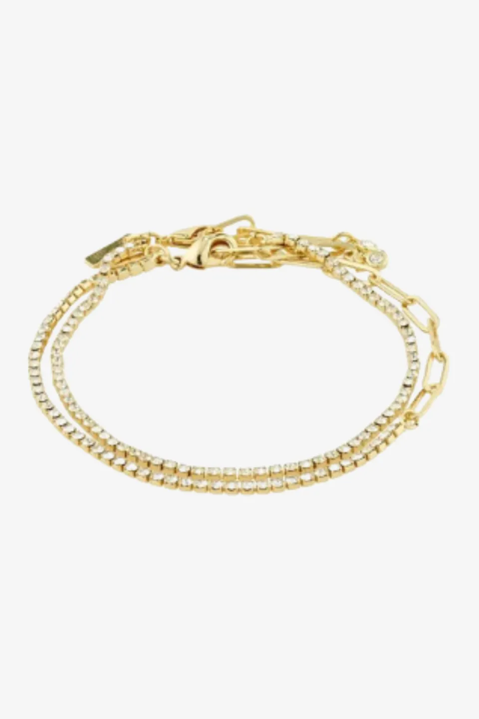 Pilgrim Rowan Crystal EOL Gold Plated 2 in 1 Bracelet
