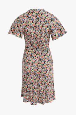 Stories be Told Royals Black Garden SS Wrap Mini Dress