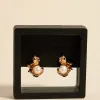 Queen of the Foxes Ruched Gold Pearl Earrings