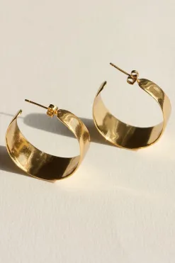 Brie Leon Sabana Gold Wide Stud Hoop EOL Earrings