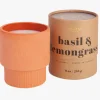 Firefly Candle Co. Sahara Terracota Basil + Lemongrass 255g in Natural Round Box Soy Wax Candle